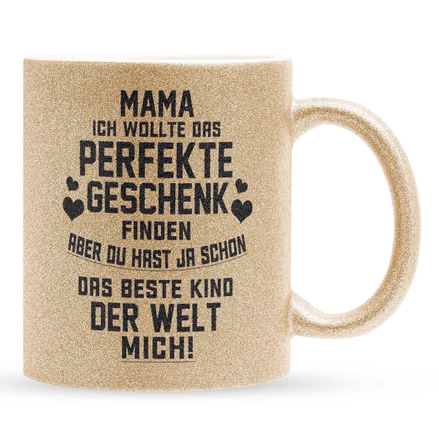 22Feels® Mama Geschenk - Glitzertasse mit Spruch (Gold, 320ml)-Glitzertasse Gold 320ml-22Feels