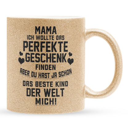 22Feels® Mama Geschenk - Glitzertasse mit Spruch (Gold, 320ml)-Glitzertasse Gold 320ml-22Feels