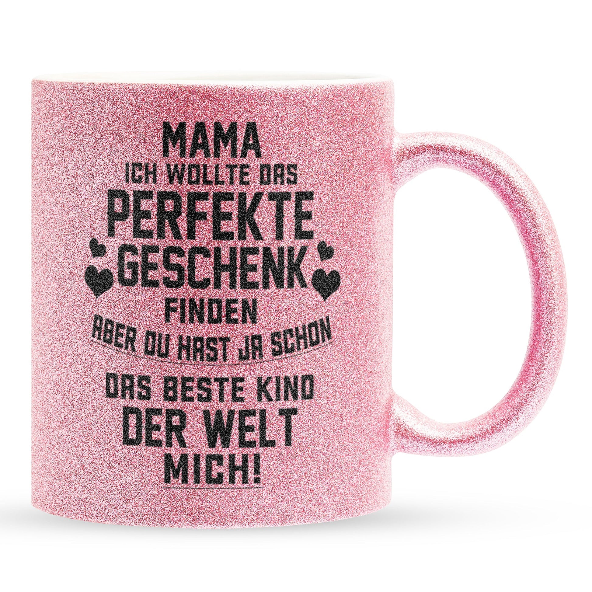 22Feels® Mama Geschenk - Glitzertasse mit Spruch (Pink, 320ml)-Glitzertasse Pink 320ml-22Feels