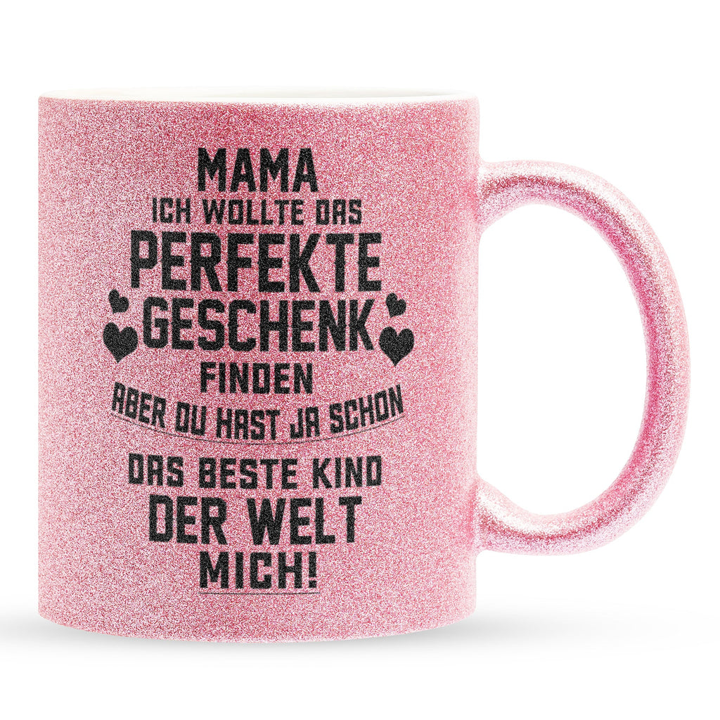 22Feels® Mama Geschenk - Glitzertasse mit Spruch (Pink, 320ml)-Glitzertasse Pink 320ml-22Feels
