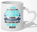 22Feels® Mama Geschenk von Sohn - Tasse mit Spruch: Das Perfekte Geschenk (Herzhenkel, Weiss, 320ml)-Tasse Weiss Herzhenkel 320ml-22Feels