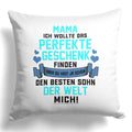 22Feels® Mama Geschenk vom Sohn - Kissen mit Spruch (Weiss 40x40cm)-Kissen Weiss 40x40-22Feels