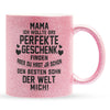 22Feels® Mama Geschenk von Sohn - Glitzertasse mit Spruch (Pink, 320ml)-Glitzertasse Pink 320ml-22Feels