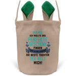 22Feels® Mama Osterkorb von Tochter Mutter mit Henkel Ostergeschenk Tragetasche Ostern Deko Osternest Körbchen Hasenohren (Beige/Grün)-Ostern Tragetasche-22Feels