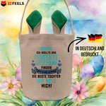 22Feels® Mama Osterkorb von Tochter Mutter mit Henkel Ostergeschenk Tragetasche Ostern Deko Osternest Körbchen Hasenohren (Beige/Grün)-Ostern Tragetasche-22Feels