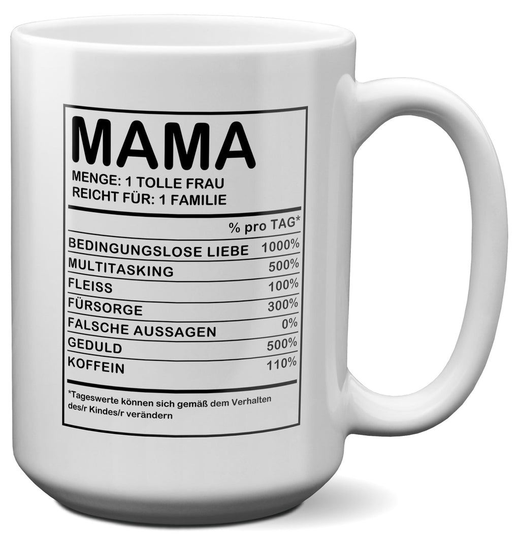 22Feels® Mama Geschenk - XL Tasse mit Spruch (Weiss, 440ml)-Weisse XL Tasse 440ml-22Feels