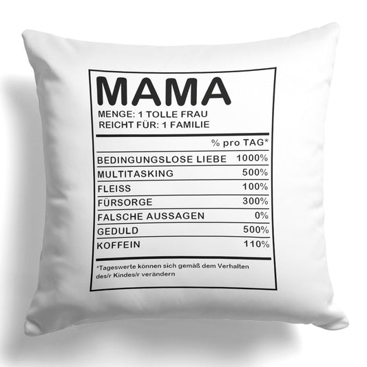 22Feels® Mama Geschenk - Kissen mit Spruch (Weiss 40x40cm)-Kissen Weiss 40x40-22Feels