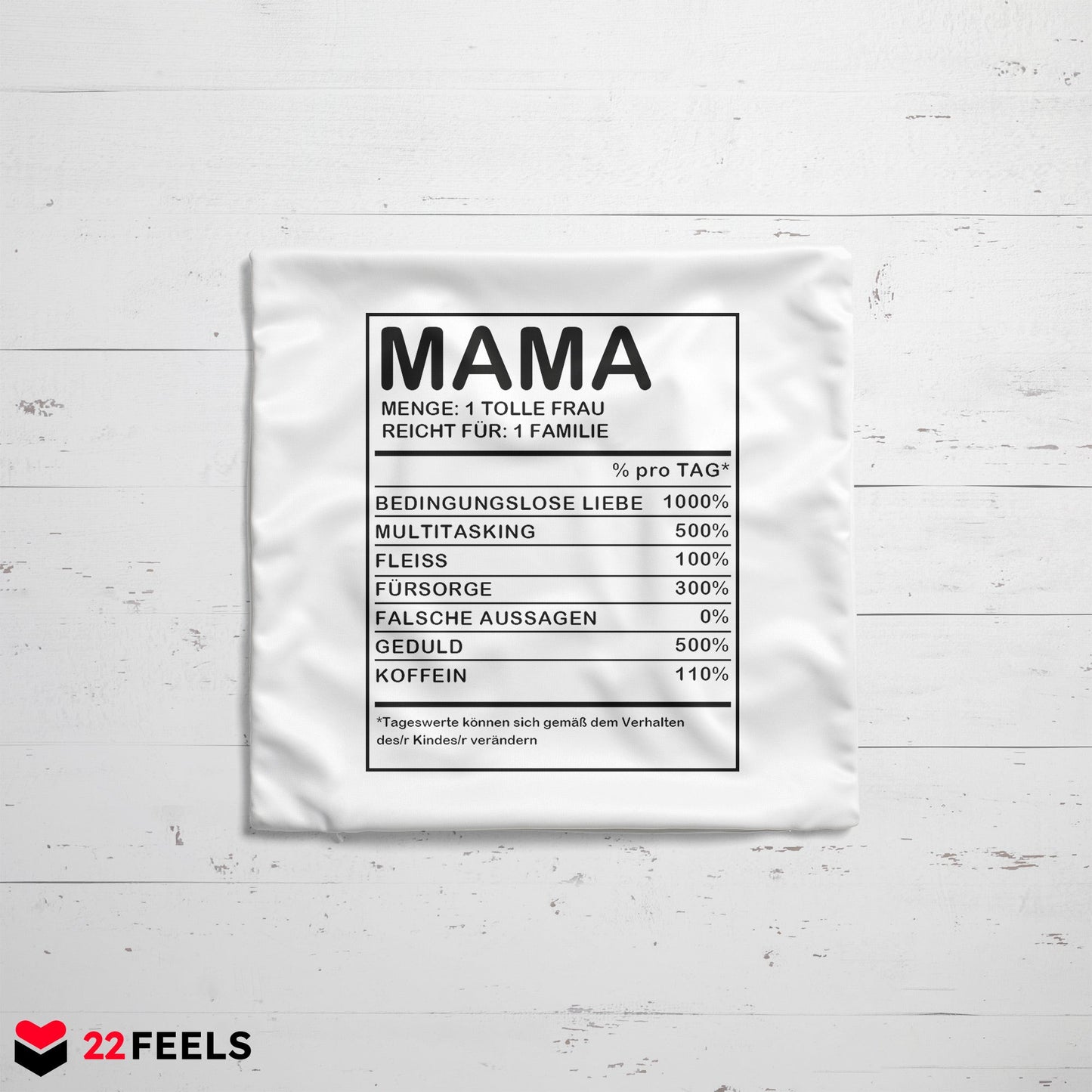 22Feels® Mama Geschenk - Kissen mit Spruch (Weiss 40x40cm)-Kissen Weiss 40x40-22Feels