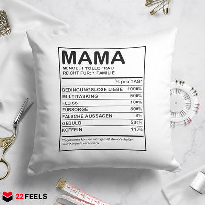 22Feels® Mama Geschenk - Kissen mit Spruch (Weiss 40x40cm)-Kissen Weiss 40x40-22Feels