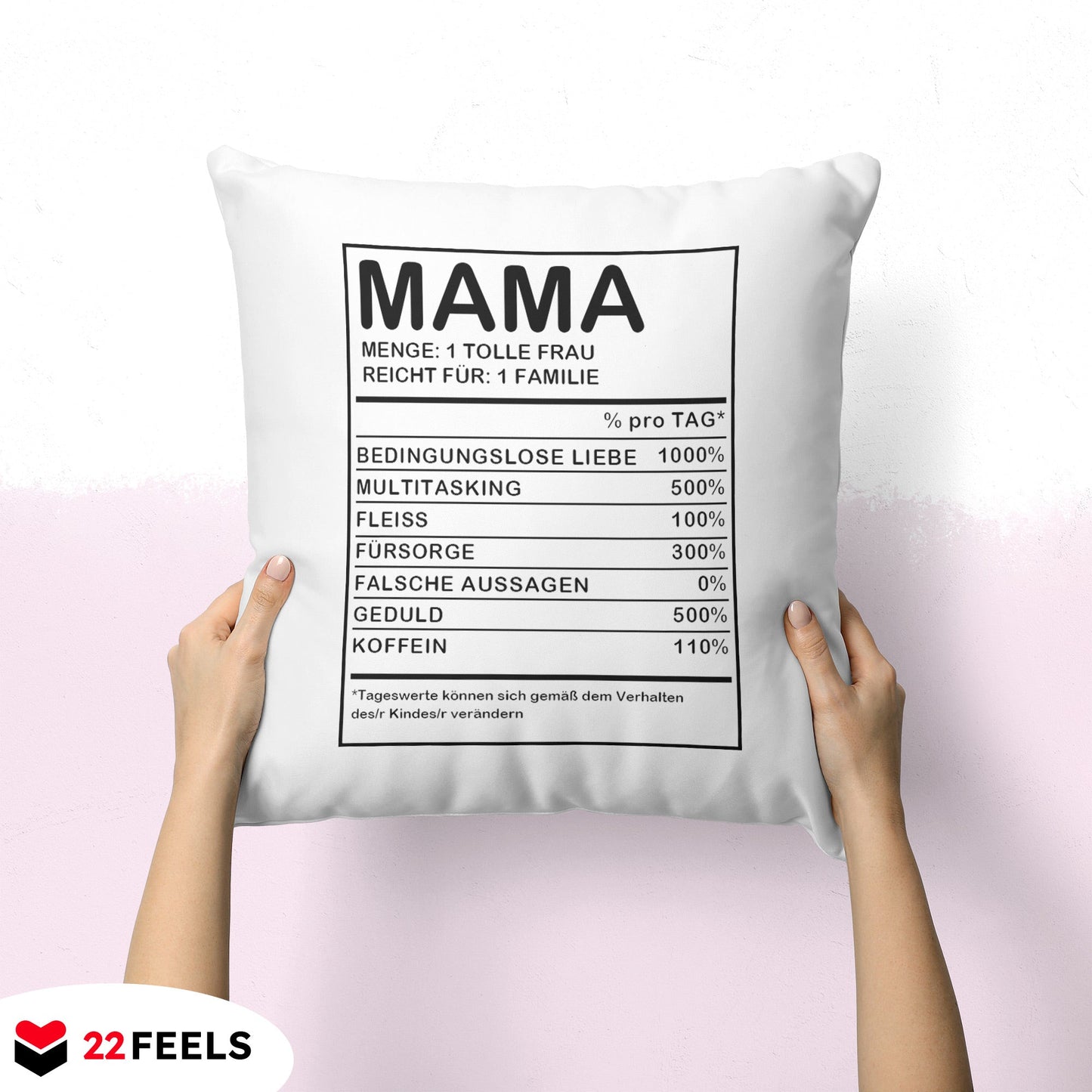 22Feels® Mama Geschenk - Kissen mit Spruch (Weiss 40x40cm)-Kissen Weiss 40x40-22Feels