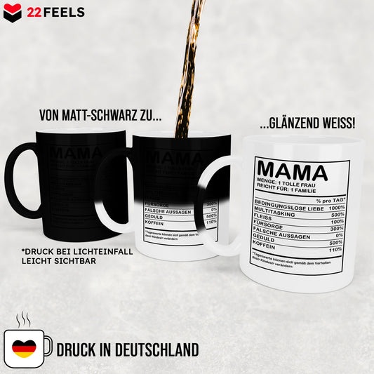 22Feels® Mama Geschenk - Zaubertasse mit Spruch (Matt-Schwarz und Weiss, 320ml)-Farbwechsel Tasse Matt 320ml-22Feels