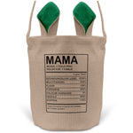 22Feels® Mama Osterkorb Mutter mit Henkel Ostergeschenk Tragetasche Ostern Deko Osternest Körbchen Hasenohren (Beige/Grün)-Ostern Tragetasche-22Feels