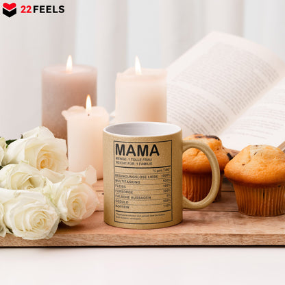 22Feels® Mama Geschenk - Glitzertasse mit Spruch (Gold, 320ml)-Glitzertasse Gold 320ml-22Feels