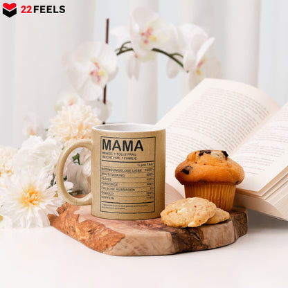 22Feels® Mama Geschenk - Glitzertasse mit Spruch (Gold, 320ml)-Glitzertasse Gold 320ml-22Feels