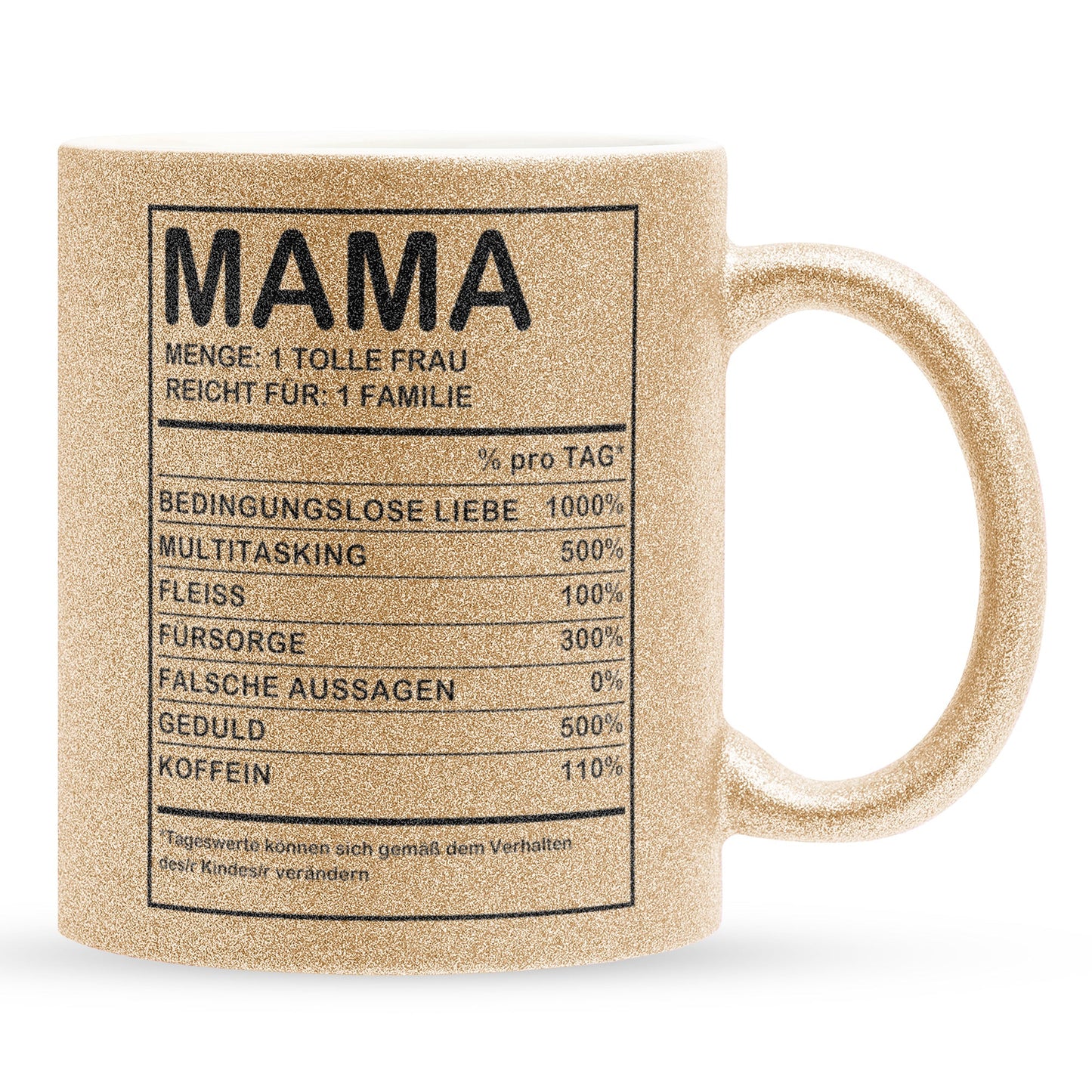22Feels® Mama Geschenk - Glitzertasse mit Spruch (Gold, 320ml)-Glitzertasse Gold 320ml-22Feels
