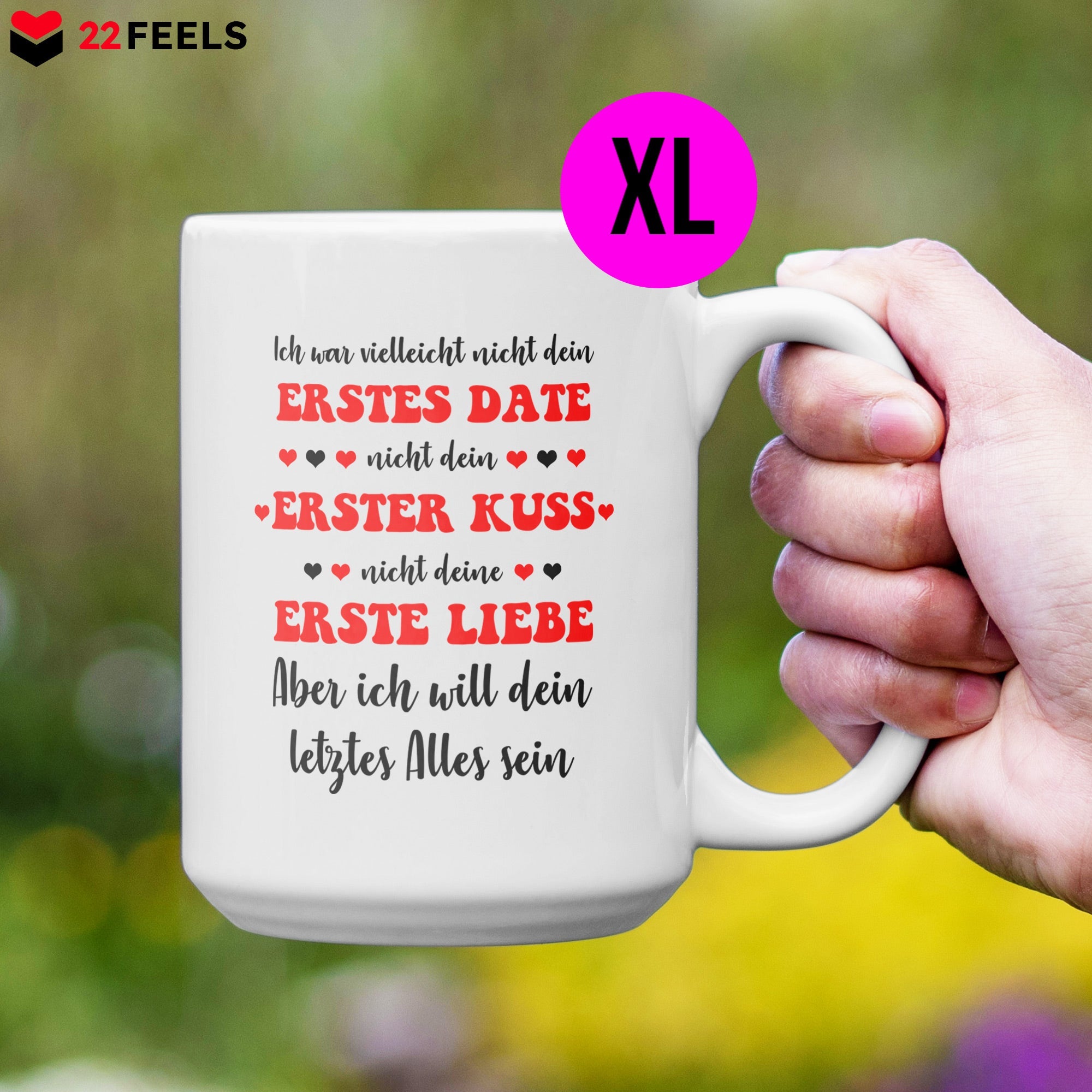 22Feels® Geschenk zur Verlobung - XL Tasse mit Spruch (Weiss, 440ml)-Weisse XL Tasse 440ml-22Feels