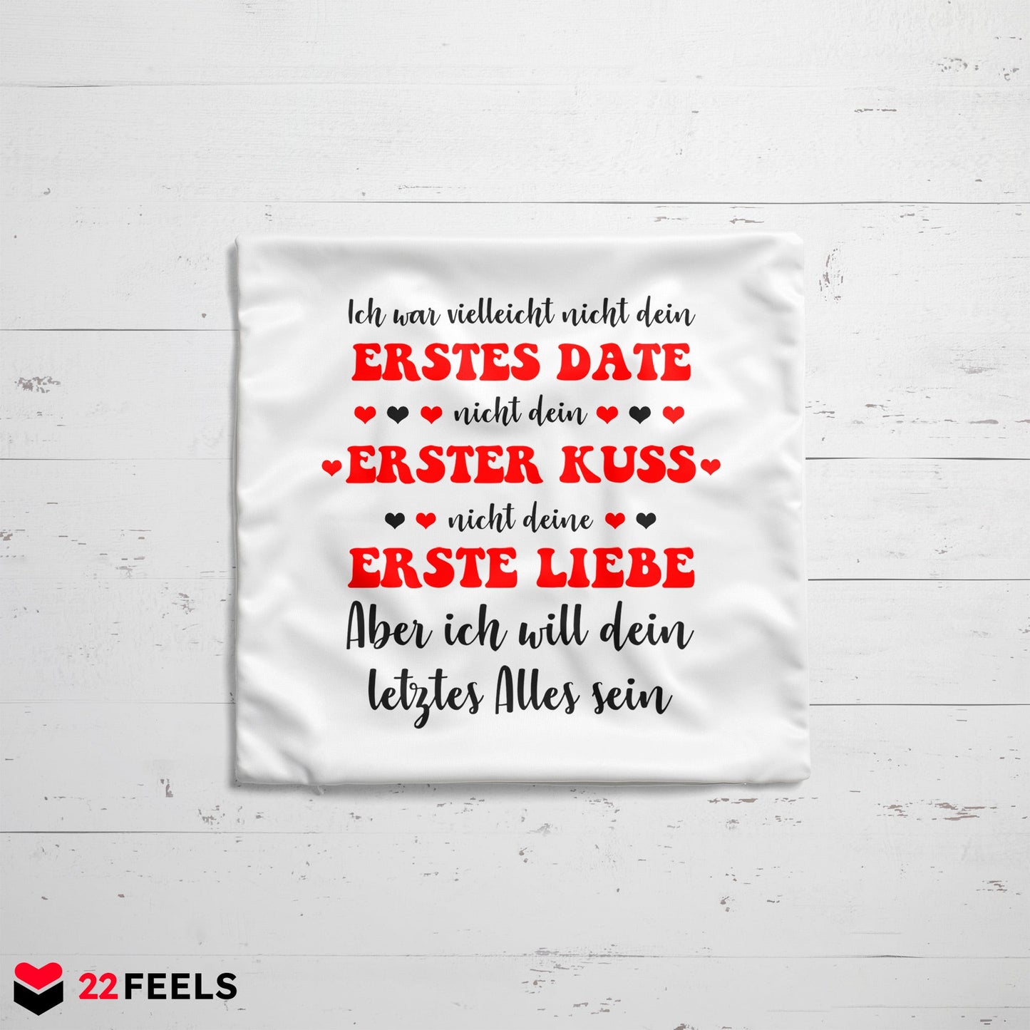 22Feels® Verlobungsgeschenk - Kissen mit Spruch (Weiss 40x40cm)-Kissen Weiss 40x40-22Feels