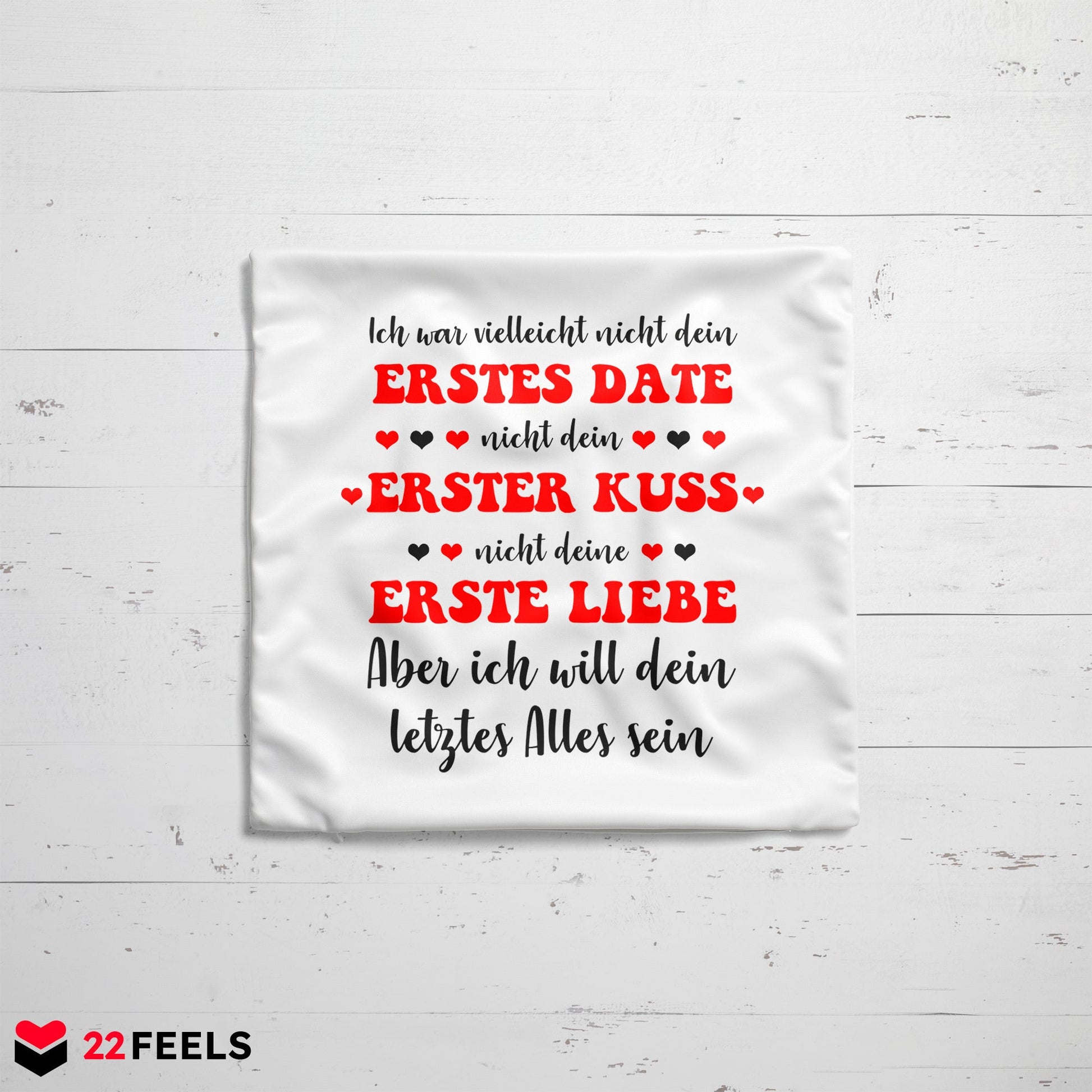 22Feels® Verlobungsgeschenk - Kissen mit Spruch (Weiss 40x40cm)-Kissen Weiss 40x40-22Feels