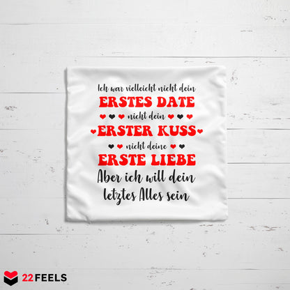 22Feels® Verlobungsgeschenk - Kissen mit Spruch (Weiss 40x40cm)-Kissen Weiss 40x40-22Feels