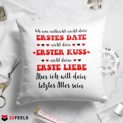 22Feels® Verlobungsgeschenk - Kissen mit Spruch (Weiss 40x40cm)-Kissen Weiss 40x40-22Feels