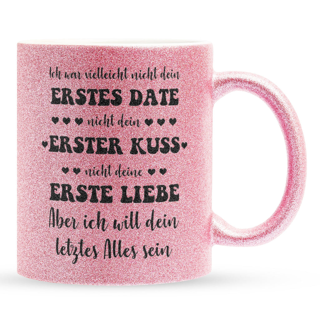 22Feels® Geschenk zur Verlobung - Glitzertasse mit Spruch (Pink, 320ml)-Glitzertasse Pink 320ml-22Feels