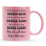 22Feels® Geschenk zur Verlobung - Glitzertasse mit Spruch (Pink, 320ml)-Glitzertasse Pink 320ml-22Feels