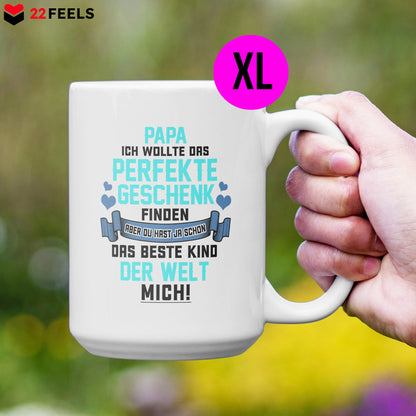 22Feels® Papa Geschenk - XL Tasse mit Spruch (Weiss, 440ml)-Weisse XL Tasse 440ml-22Feels