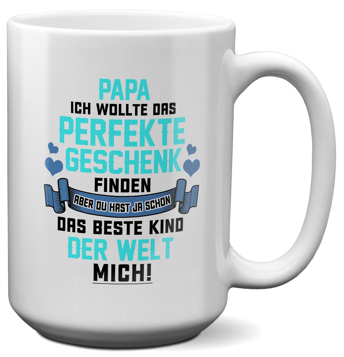 22Feels® Papa Geschenk - XL Tasse mit Spruch (Weiss, 440ml)-Weisse XL Tasse 440ml-22Feels