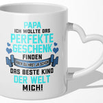 22Feels® Geschenk für Papas - Tasse mit Spruch: Das Perfekte Geschenk (Herzhenkel, Weiss, 320ml)-Tasse Weiss Herzhenkel 320ml-22Feels