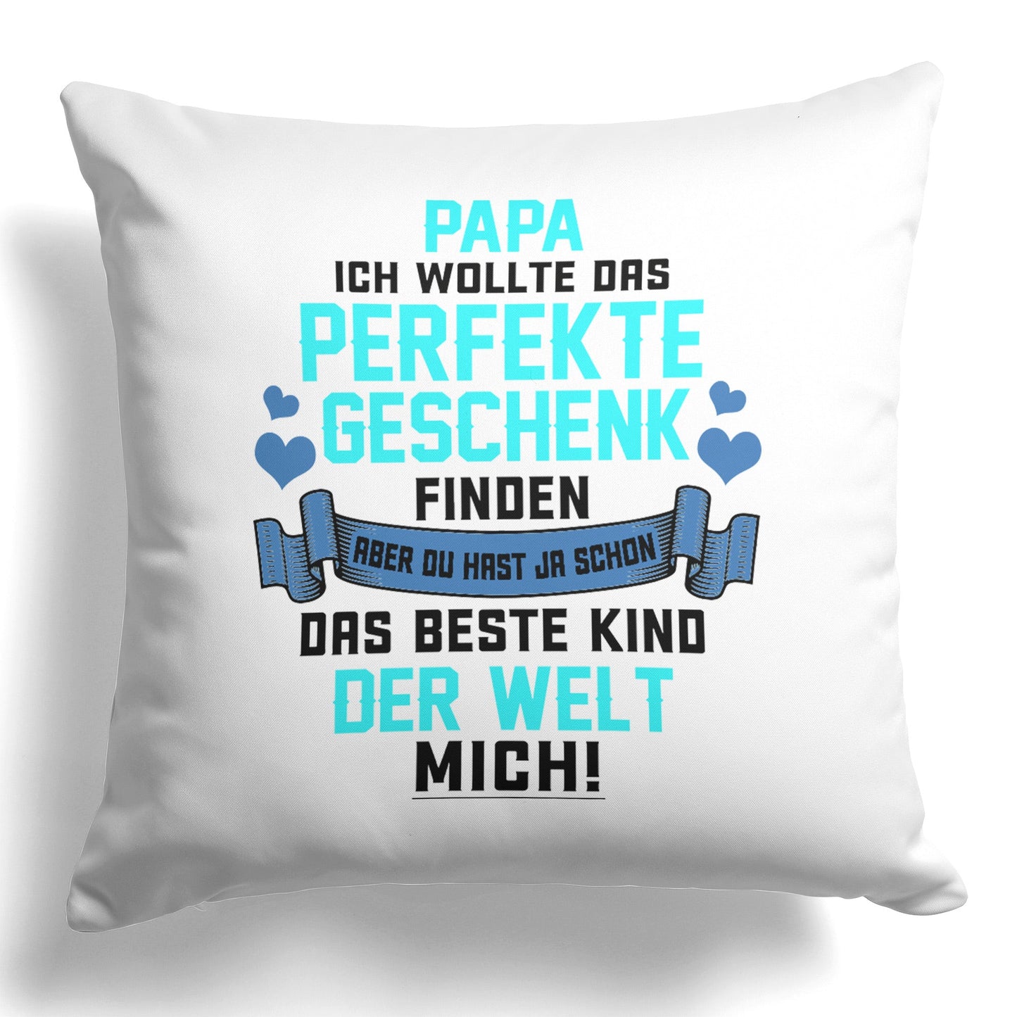 22Feels® Papa Geschenk - Kissen mit Spruch (Weiss 40x40cm)-Kissen Weiss 40x40-22Feels