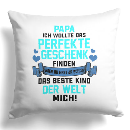 22Feels® Papa Geschenk - Kissen mit Spruch (Weiss 40x40cm)-Kissen Weiss 40x40-22Feels