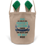 22Feels® Papa Osterkorb Vater mit Henkel Ostergeschenk Tragetasche Ostern Deko Osternest Körbchen Hasenohren (Beige/Grün)-Ostern Tragetasche-22Feels