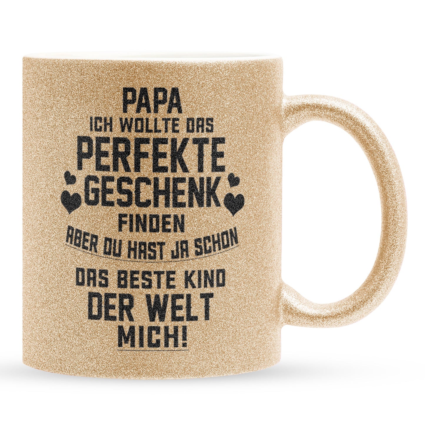 22Feels® Papa Geschenk - Glitzertasse mit Spruch (Gold, 320ml)-Glitzertasse Gold 320ml-22Feels