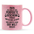 22Feels® Papa Geschenk - Glitzertasse mit Spruch (Pink, 320ml)-Glitzertasse Pink 320ml-22Feels