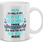 22Feels® Geschenk für Papa von Sohn - Spruch: Das Perfekte Geschenk (Weiss, 320ml)-Weisse Tasse 320ml-22Feels