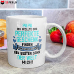 22Feels® Geschenk für Papa von Sohn - Spruch: Das Perfekte Geschenk (Weiss, 320ml)-Weisse Tasse 320ml-22Feels