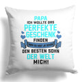 22Feels® Papa Geschenk von Sohn - Kissen mit Spruch (Weiss 40x40cm)-Kissen Weiss 40x40-22Feels