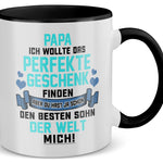 22Feels® Papa Geschenk von Sohn - Tasse mit Spruch (Weiss-Schwarz, 320ml)-TwoTone Tasse Weiss-Schwarz 320ml-22Feels
