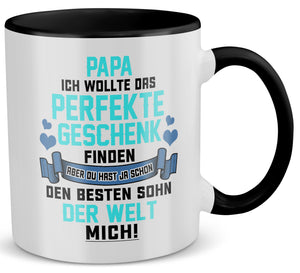 22Feels® Papa Geschenk von Sohn - Tasse mit Spruch (Weiss-Schwarz, 320ml)-TwoTone Tasse Weiss-Schwarz 320ml-22Feels