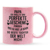 22Feels® Papa Geschenk von Tochter - Glitzertasse mit Spruch (Pink, 320ml)-Glitzertasse Pink 320ml-22Feels