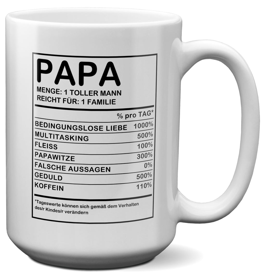 22Feels® Papa Geschenk - XL Tasse mit Spruch (Weiss, 440ml)-Weisse XL Tasse 440ml-22Feels