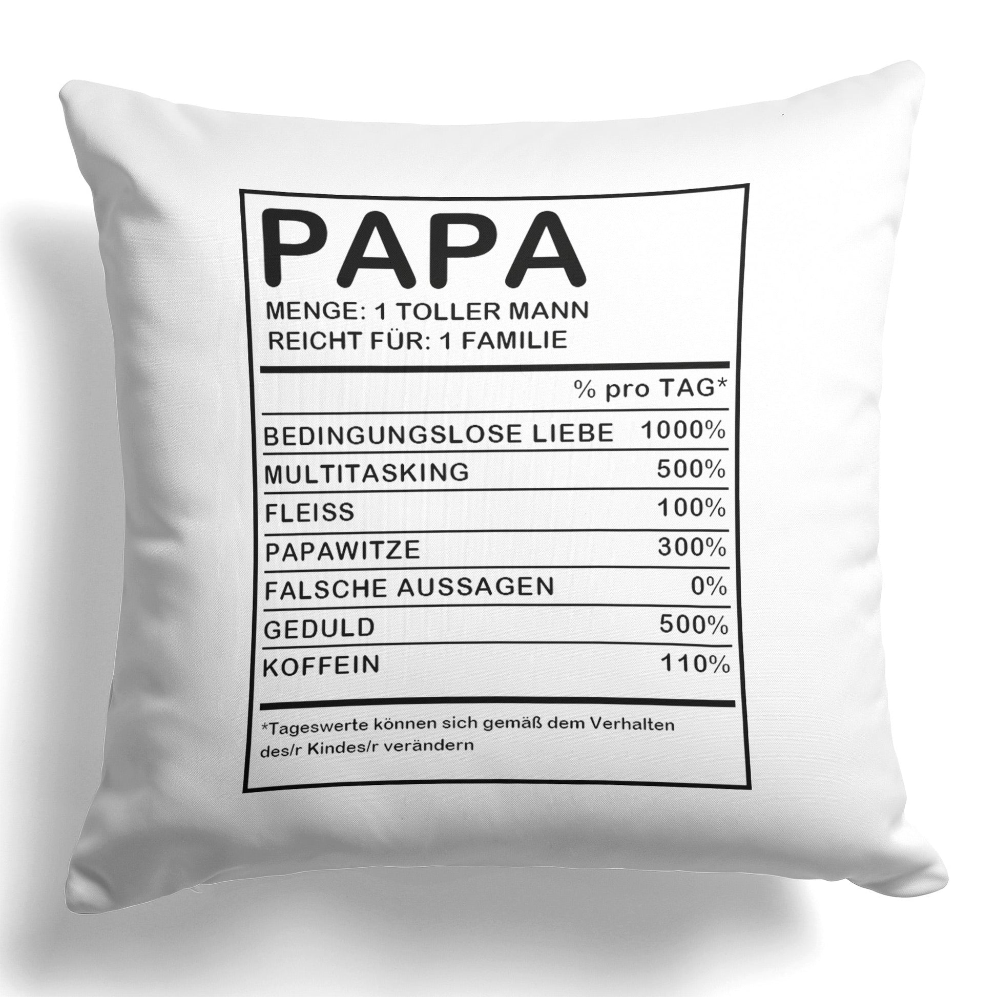 22Feels® Papa Geschenk - Kissen mit Spruch (Weiss 40x40cm)-Kissen Weiss 40x40-22Feels