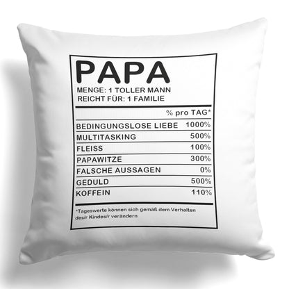 22Feels® Papa Geschenk - Kissen mit Spruch (Weiss 40x40cm)-Kissen Weiss 40x40-22Feels