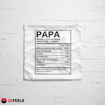 22Feels® Papa Geschenk - Kissen mit Spruch (Weiss 40x40cm)-Kissen Weiss 40x40-22Feels