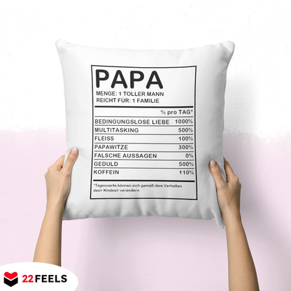 22Feels® Papa Geschenk - Kissen mit Spruch (Weiss 40x40cm)-Kissen Weiss 40x40-22Feels