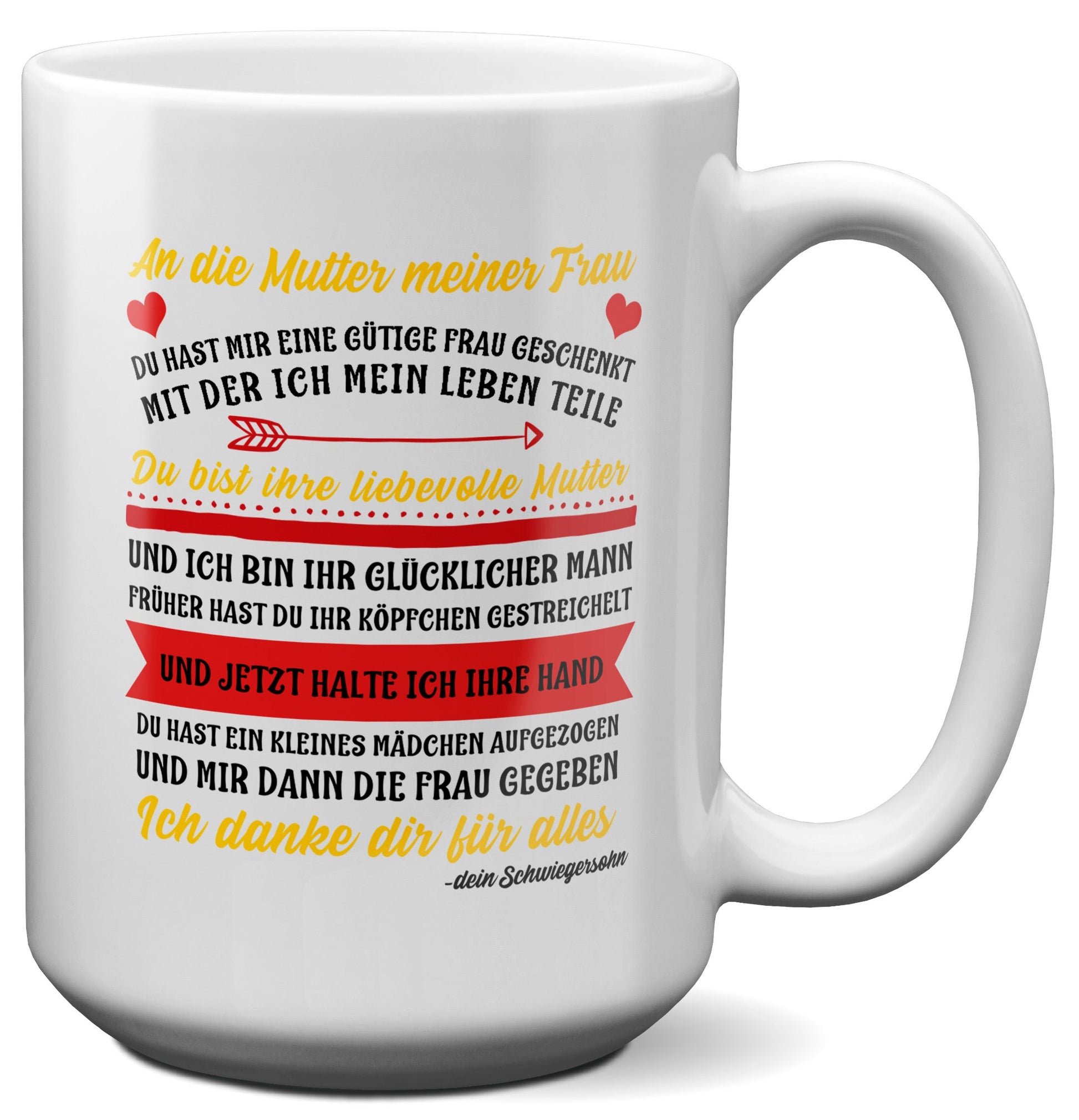 22Feels® Schwiegermutter Geschenk von Schwiegersohn bzw. Bräutigam - XL Tasse mit Spruch (Weiss, 440ml)-Weisse XL Tasse 440ml-22Feels