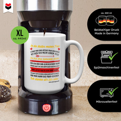 22Feels® Schwiegermutter Geschenk von Schwiegersohn bzw. Bräutigam - XL Tasse mit Spruch (Weiss, 440ml)-Weisse XL Tasse 440ml-22Feels