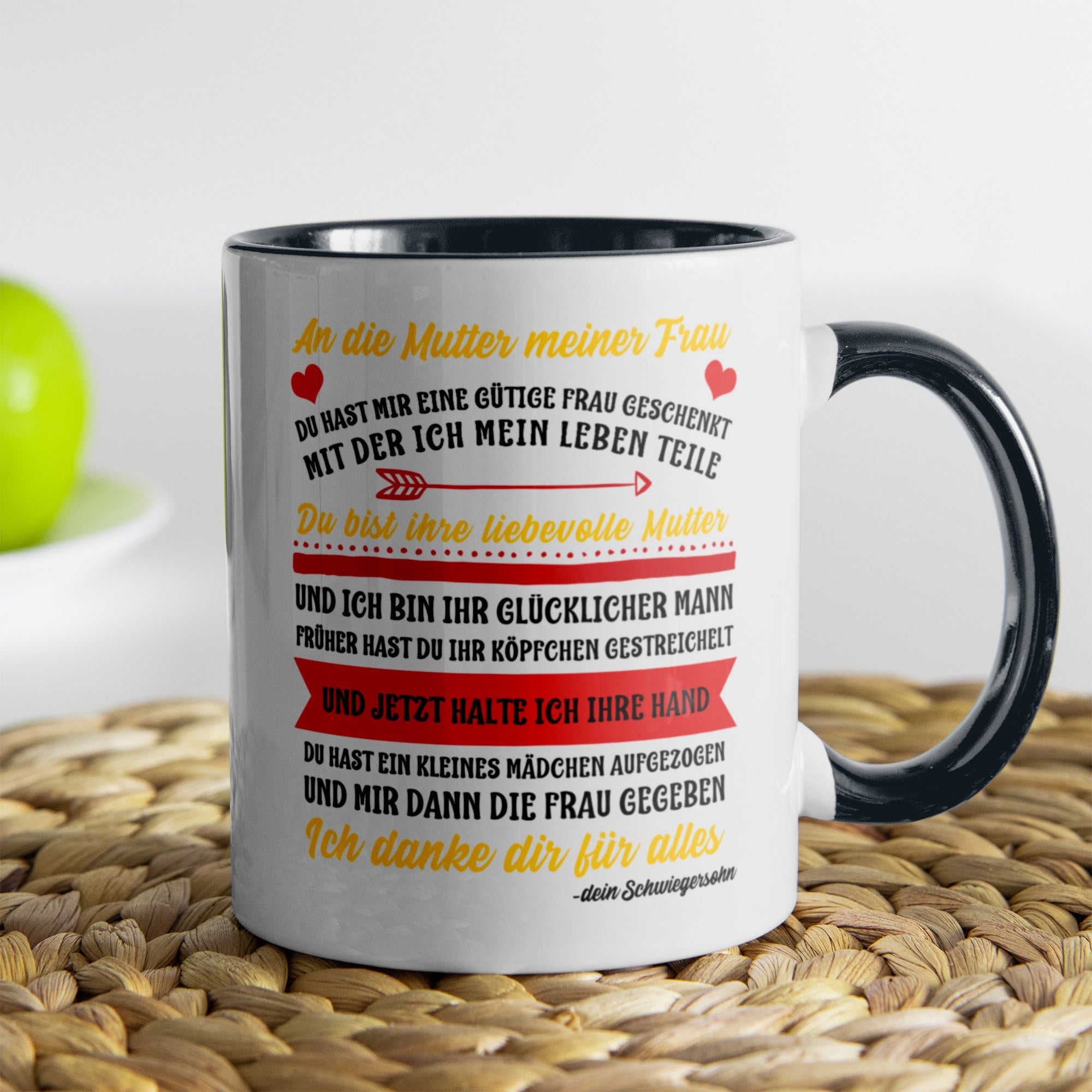 22Feels® Schwiegermutter Geschenk von Schwiegersohn bzw. Bräutigam - Tasse mit Spruch (Weiss-Schwarz, 320ml)-TwoTone Tasse Weiss-Schwarz 320ml-22Feels