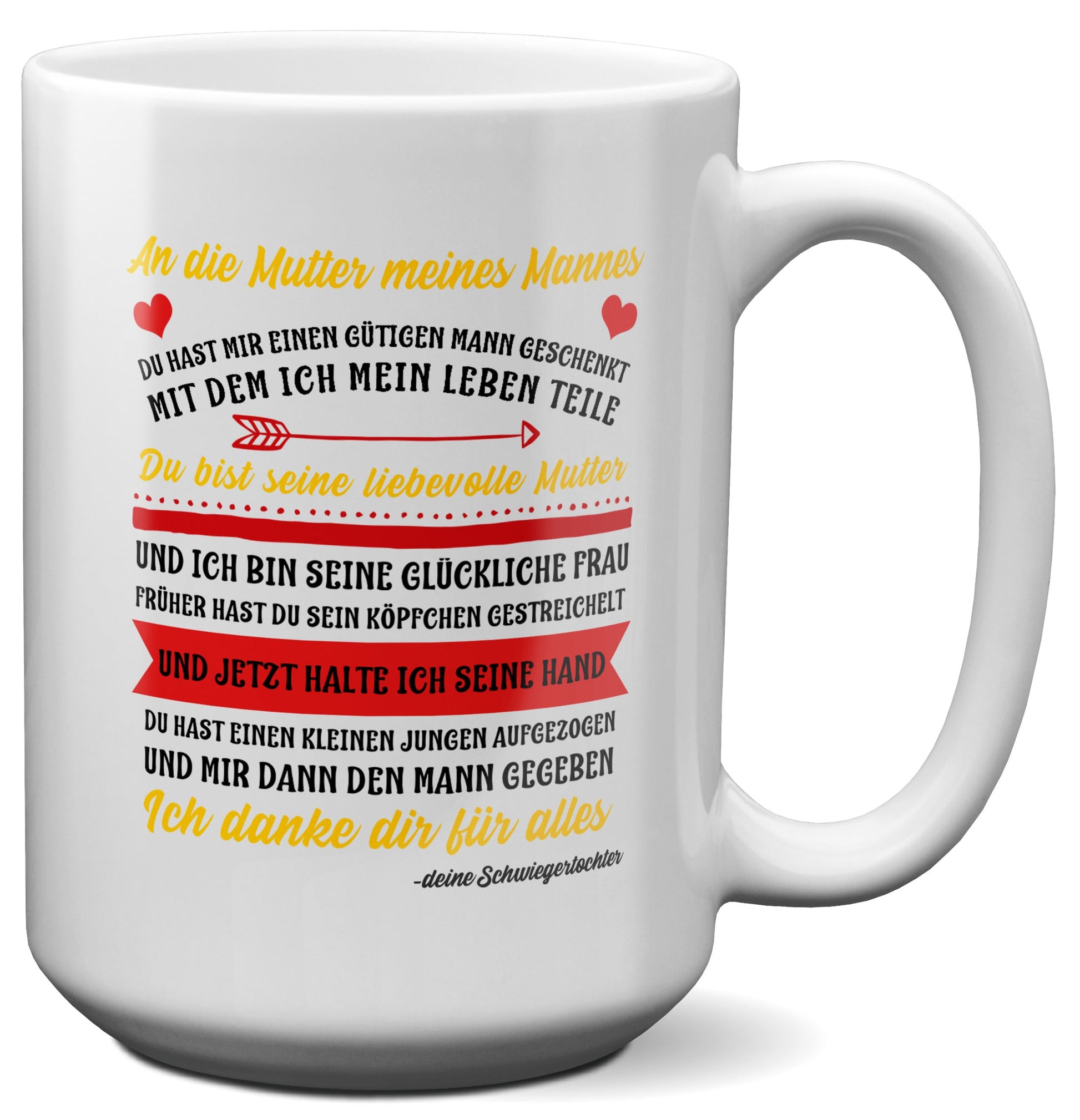 22Feels® Schwiegermutter Geschenk von Schwiegertochter bzw. Braut - XL Tasse mit Spruch (Weiss, 440ml)-Weisse XL Tasse 440ml-22Feels