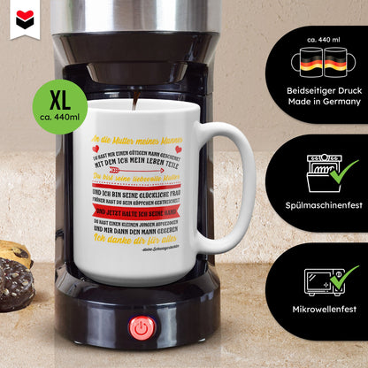 22Feels® Schwiegermutter Geschenk von Schwiegertochter bzw. Braut - XL Tasse mit Spruch (Weiss, 440ml)-Weisse XL Tasse 440ml-22Feels